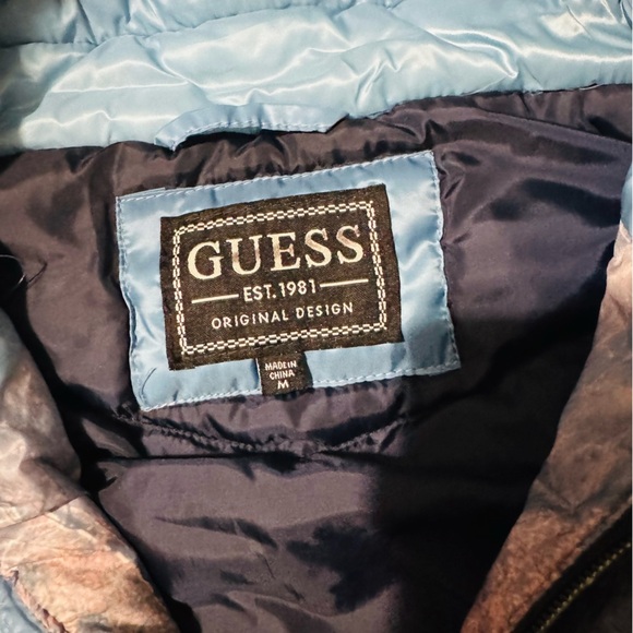 Guess Men Puffer Water Resistant Down proof Windproof Blue Jacket Size M - Picture 8 of 17